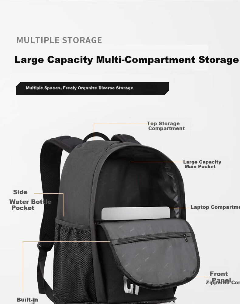 LI-NING Backpack Large Capacity Casual Travel Laptop Bag for Men Women Middle High School and College Students Sports Bag 5