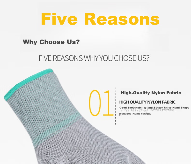 Huipute Anti-Static Gloves Carbon Fiber Labor Protection Assembly Electronic Workshop Cleanroom Coated Fingertips Carbon Fiber Anti-Static 10 Pairs Size S 5