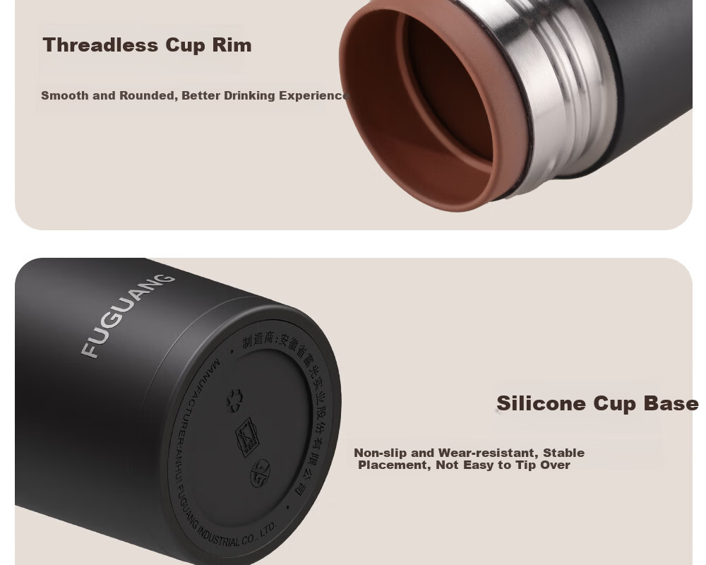 Fuguang Insulated Water Bottle Tea Cup for Men and Women Business Gift Large Capacity Purple Clay Cup 408mL 27
