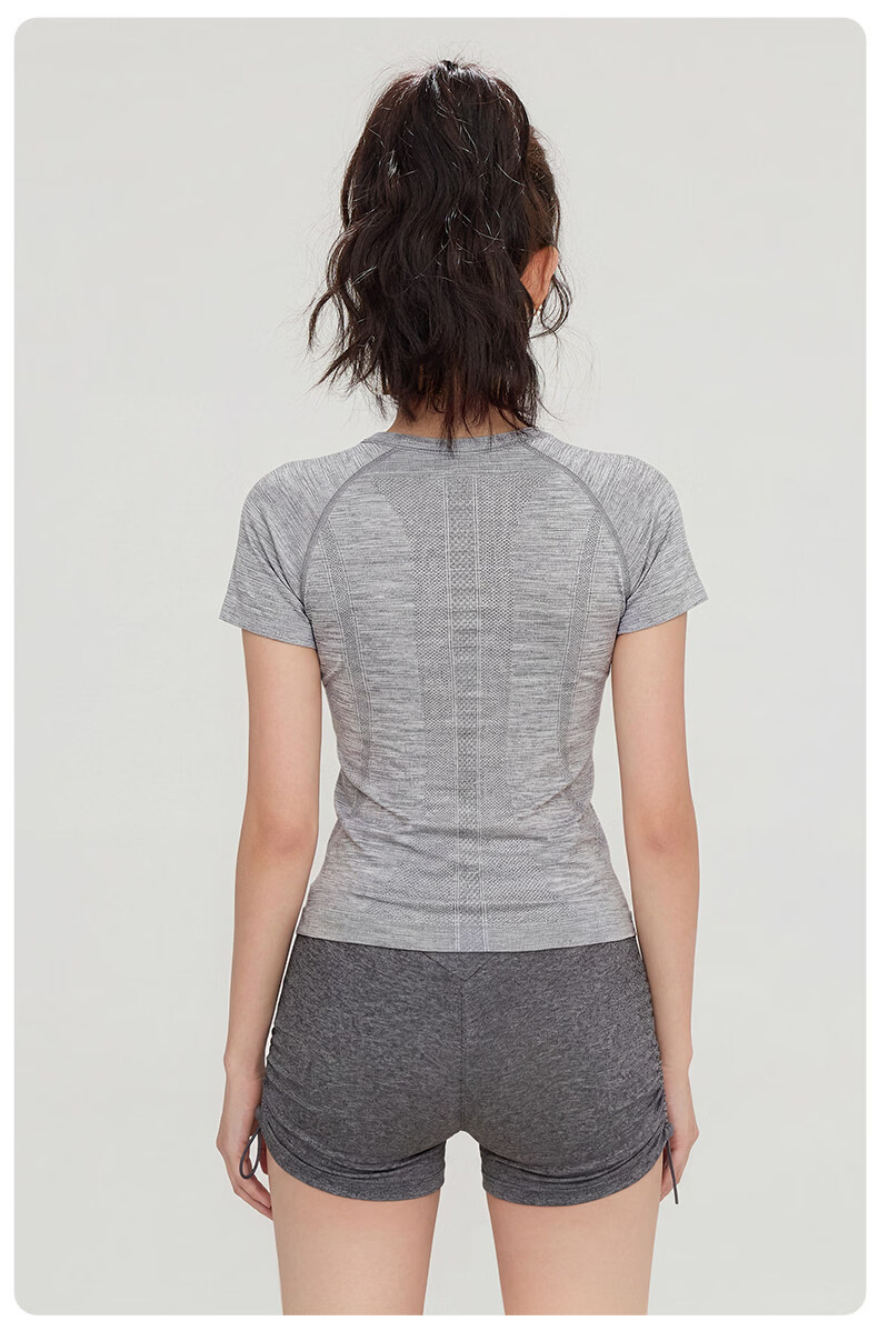 Borui Women's Sports Bra Summer Quick-Dry Short Sleeve Running T-Shirt Slim Yoga Professional Pilates Top 10