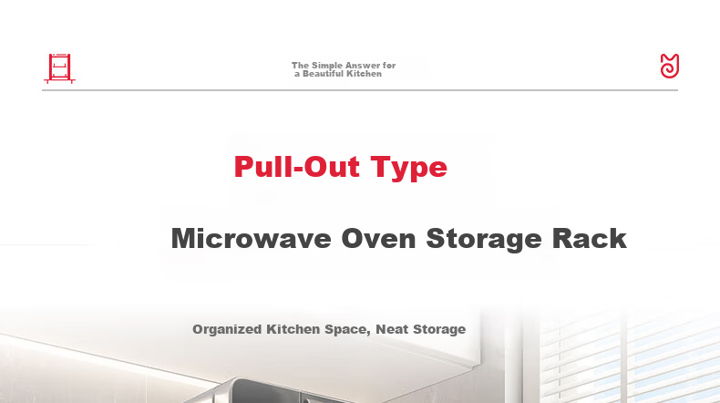 Meichu Kitchen Pull-Out Microwave Storage Rack Rice Cooker Oven Storage Rack Air Fryer Stand Utensil Organizer 2