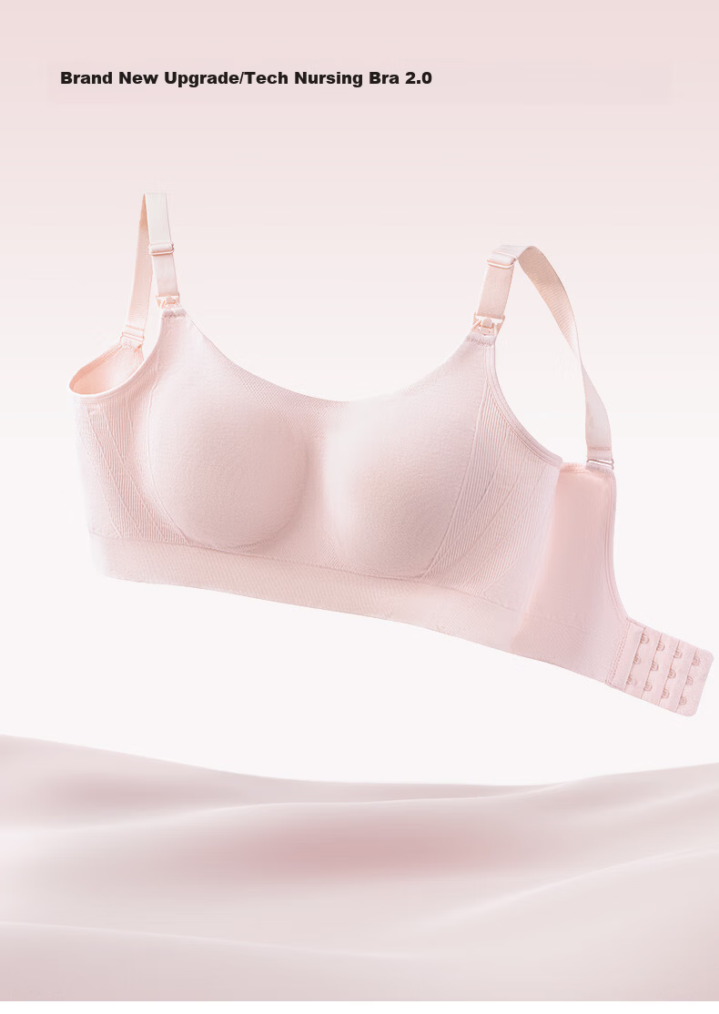 PurCotton Maternity Nursing Bra Seamless Soft Support Lace Bra L/C80 Mist Gray 1