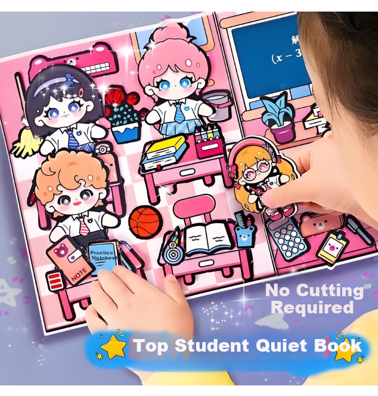 Baili Frost Top Student Quiet School Handmade DIY Material Kit Dress-up Stickers Children's Toy 3-6 Years Children's Day Gift 10