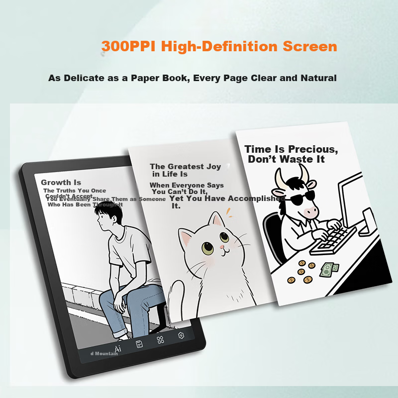 BIGME E-Reader B6【New Release】 6-Inch E-Ink Screen Smart Reading Device for Books, Study, Comics Tablet Lightweight Portable Black
