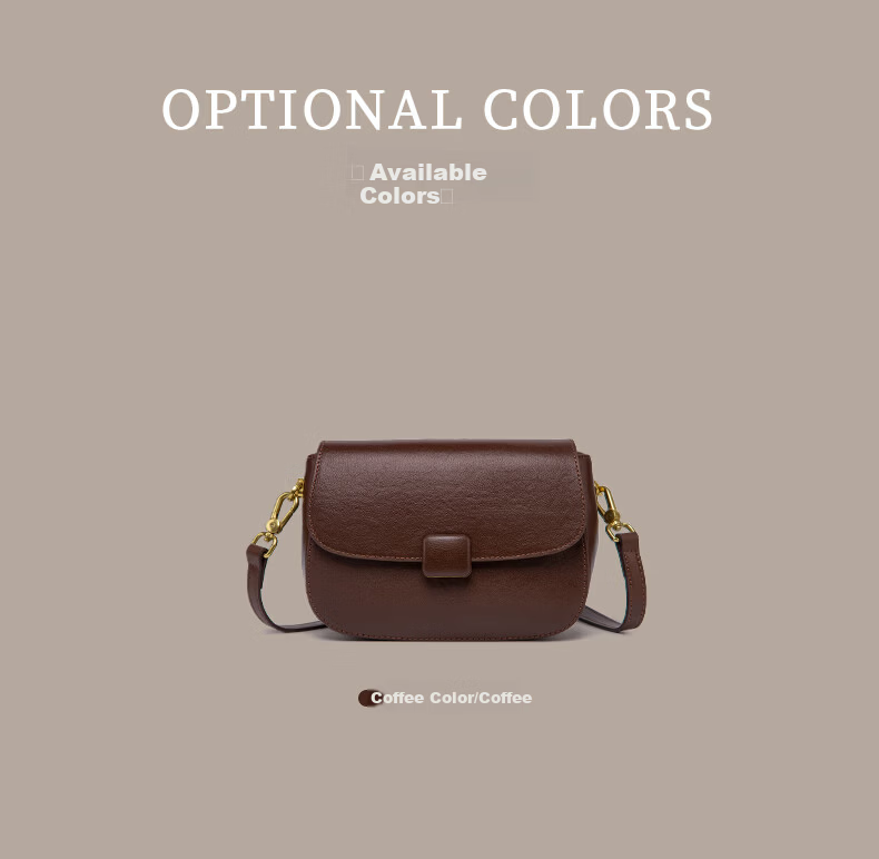AudiJia Genuine Leather Saddle Bag Women's 2026 Crossbody Commuter Fashion Versatile Shoulder Bag Birthday Gift for Women 7