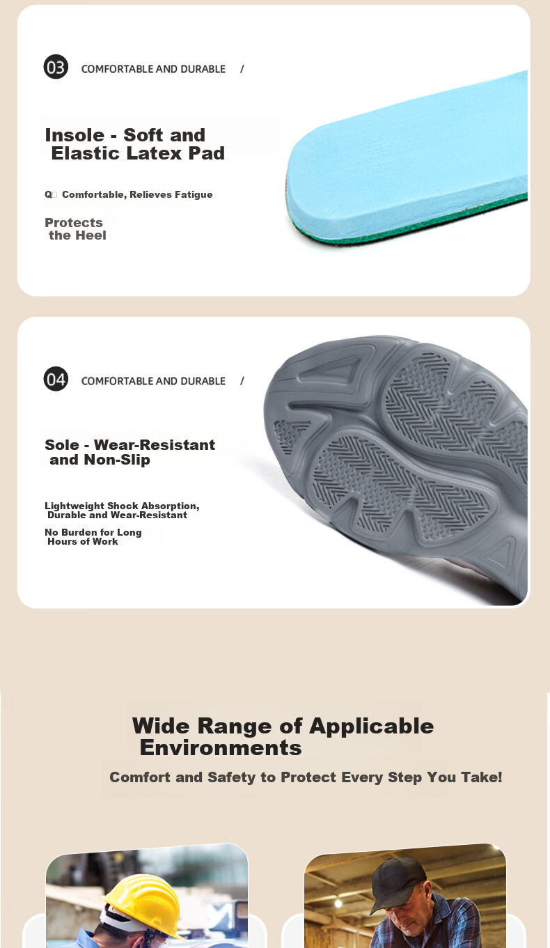 Dinggu Safety Work Shoes Unisex Anti-Smash Anti-Puncture Steel Toe Construction JD1578miW36 8