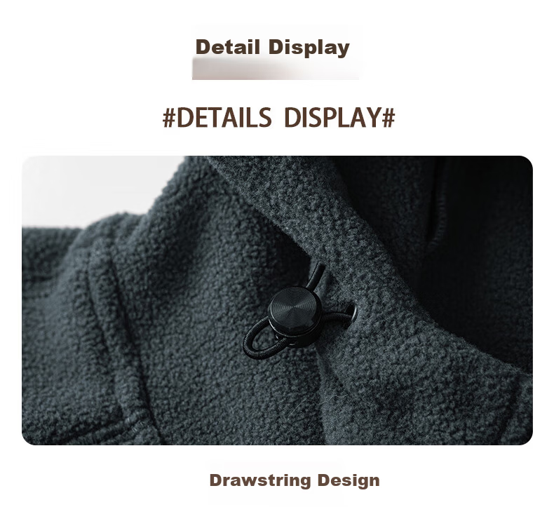 Jeanswest Men's Spring Casual Loose Warm Thick Fleece Jacket Hooded Versatile Comfortable Fleece Top 10