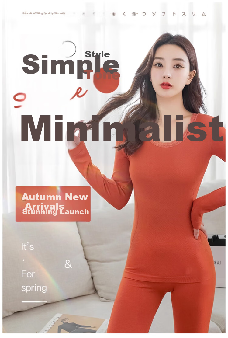 Langsha Women's Autumn Winter Thermal Underwear Set Antibacterial Velvet Seamless Heat Retaining Body Shaping Base Layer Shirt 1