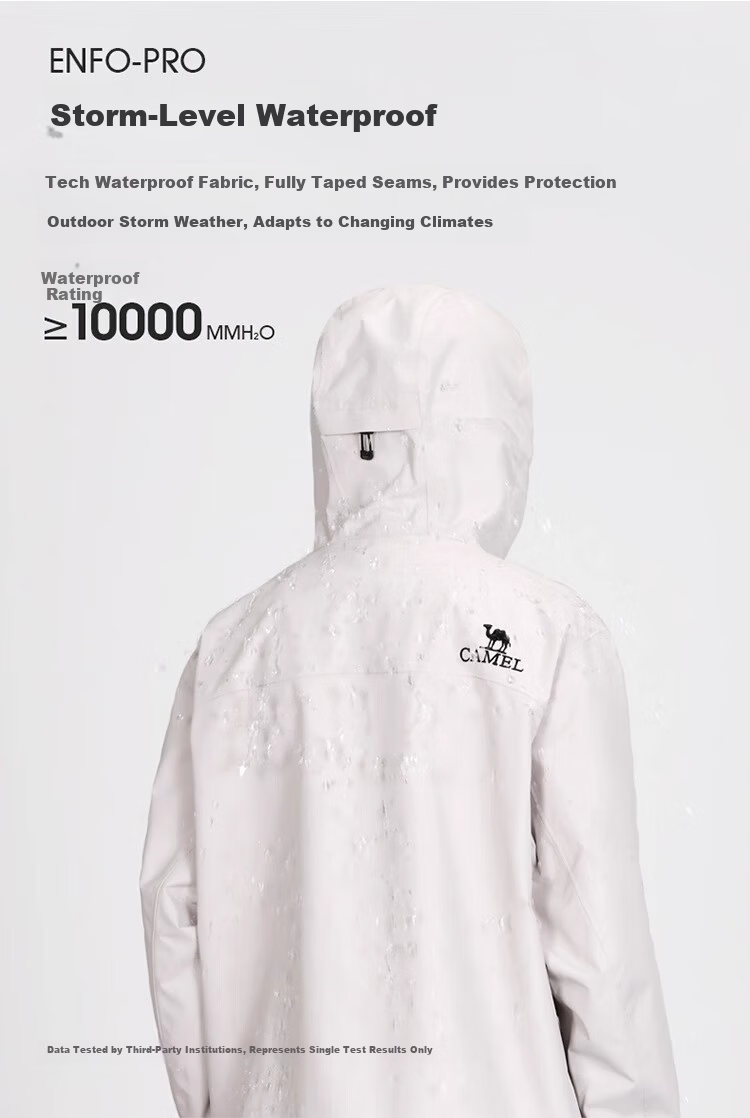 CAMEL Outdoor Waterproof Single-Layer Jacket 31187A Moon Shadow Green Oak Gray Unisex XXL 6