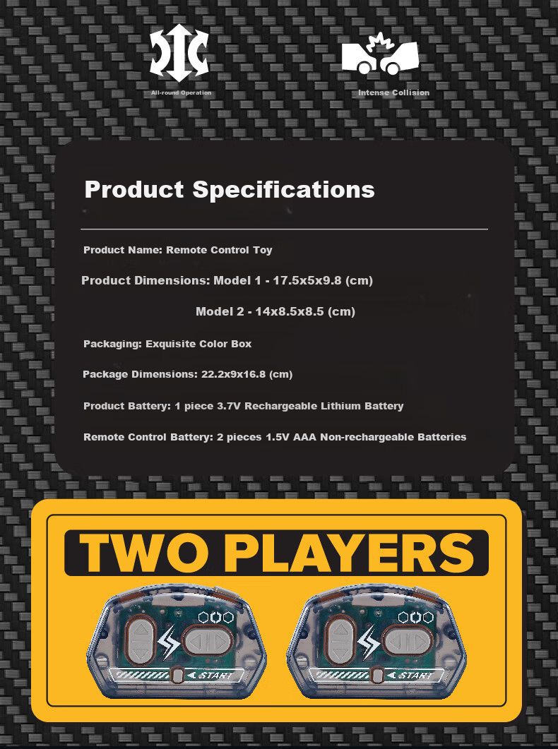 Huashimeng Fighting Armor Remote Control Car Toy Parent-Child Battle Ironclad Battle Vehicle Collision Educational Racing Electric Car Model 2