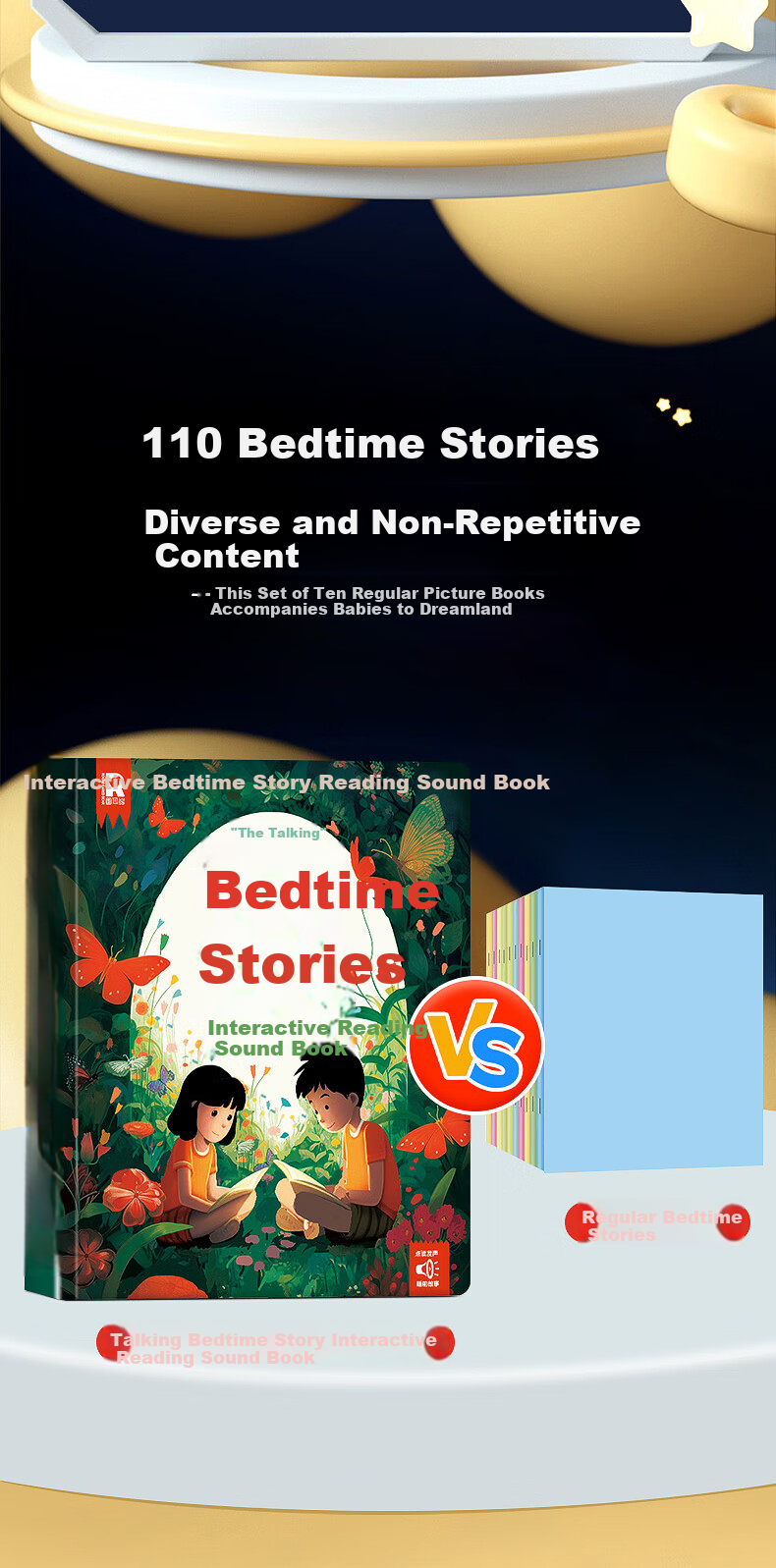 Big Eye Little Baby Bedtime Stories Audio Reading Book Educational Early Learning Machine for Children 3-6 Years Old Educational Toy Birthday Gift 4