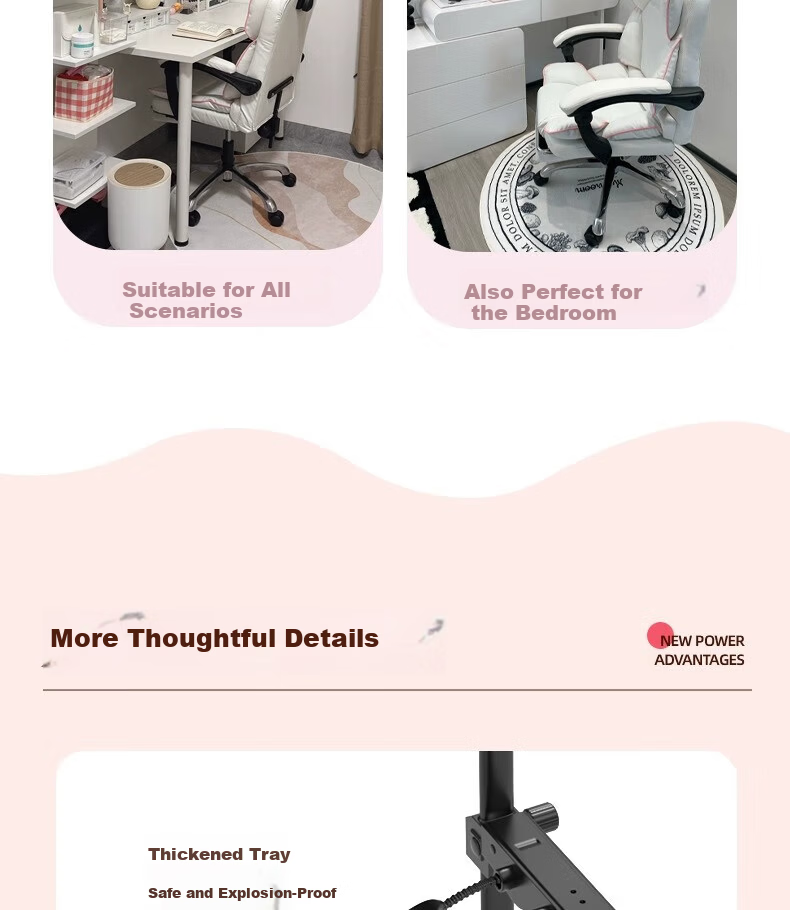 Qianxihuafu Computer Chair Gaming Chair for Women's Bedroom Home Use Comfortable Ergonomic Chair with Backrest for Long Sitting, Pure Gray 27