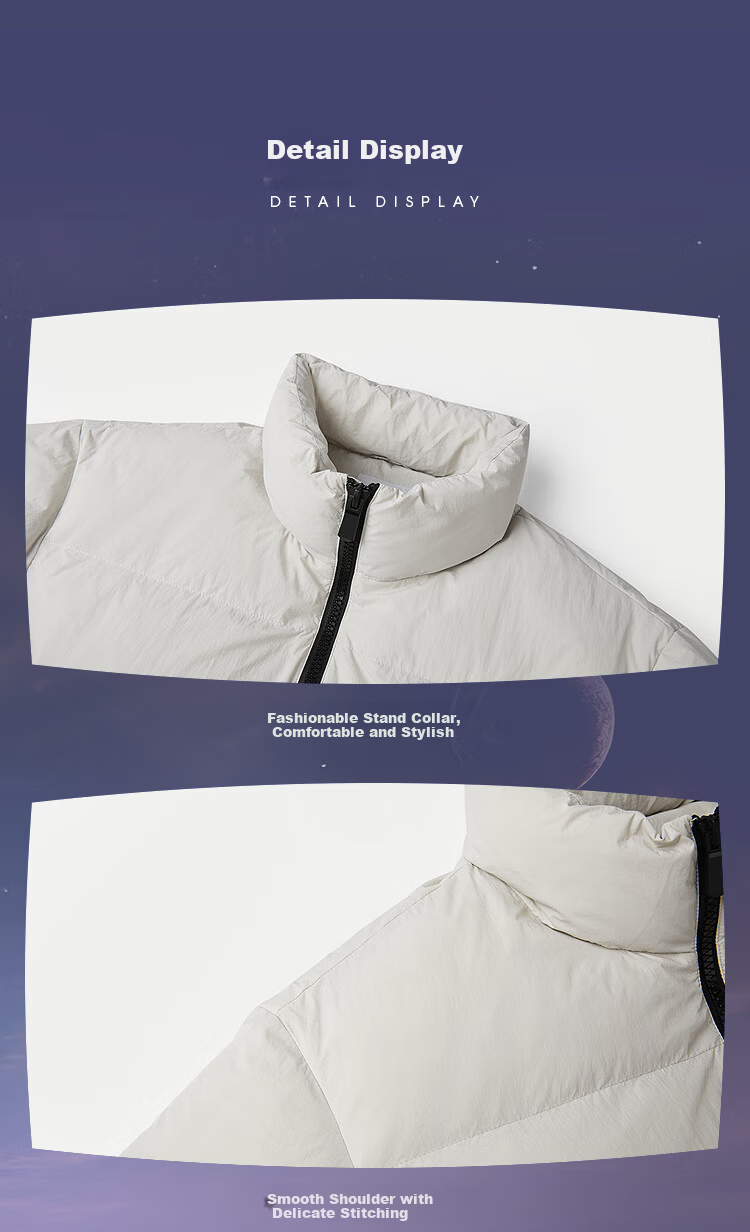 HLA Men's Down Jacket [Filling 129-165g] Three-Body Red Coast Base Collaboration Series Winter Coat for Men 14