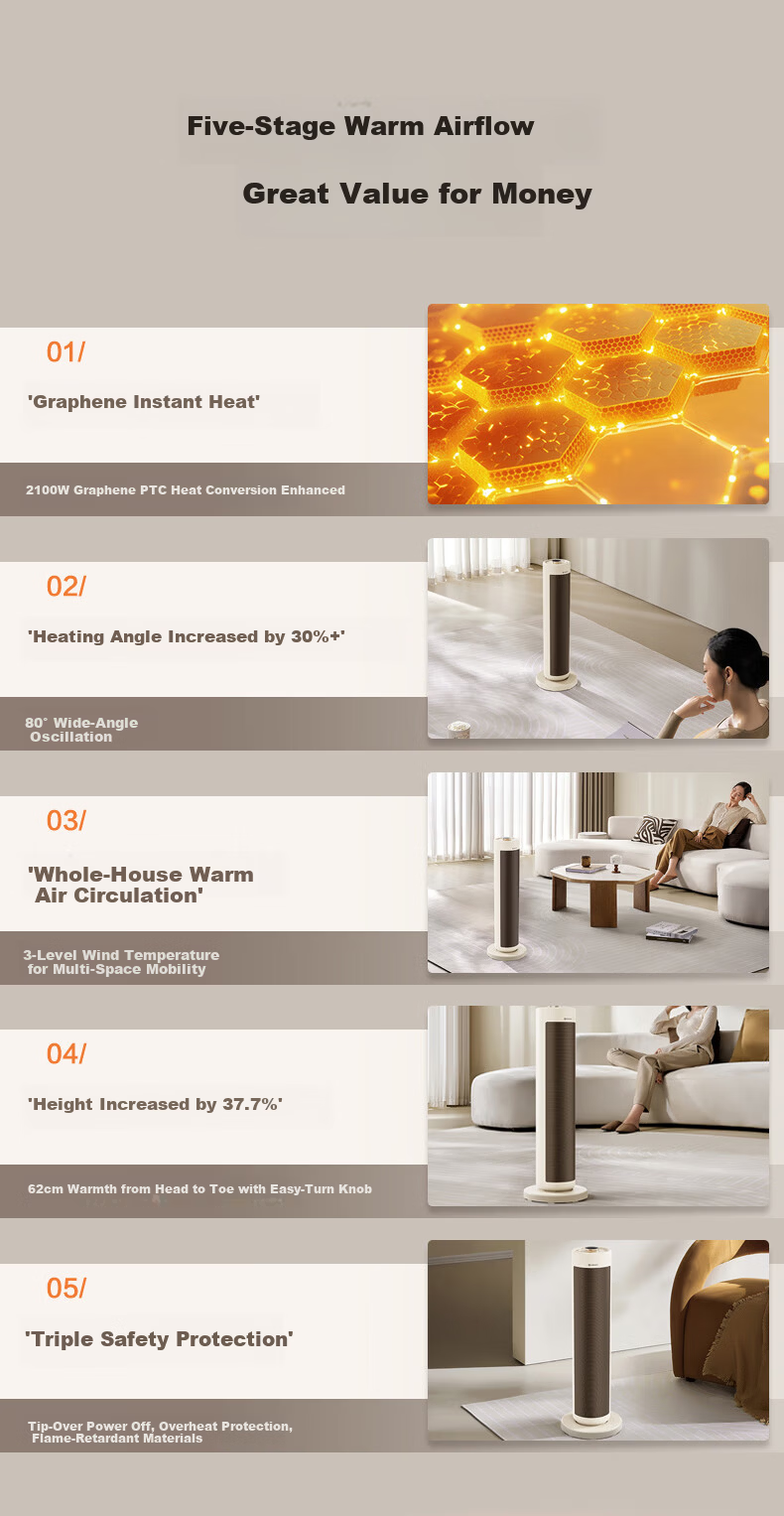 AIRMATE Super Product Warm Air Heater Graphene Heater Electric Heater Home Whole House Heating Small Sun Heater K72 5