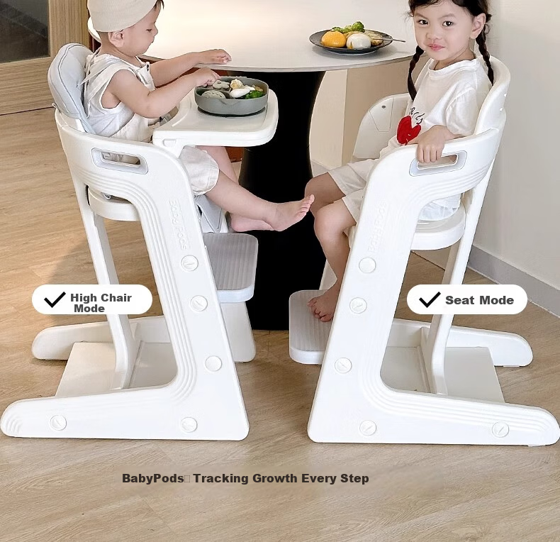 Babypods Baby High Chair Infant Dining Chair Household Children's Seat Multifunctional 2-in-1 Adjustable Feeding and Growth Chair 2