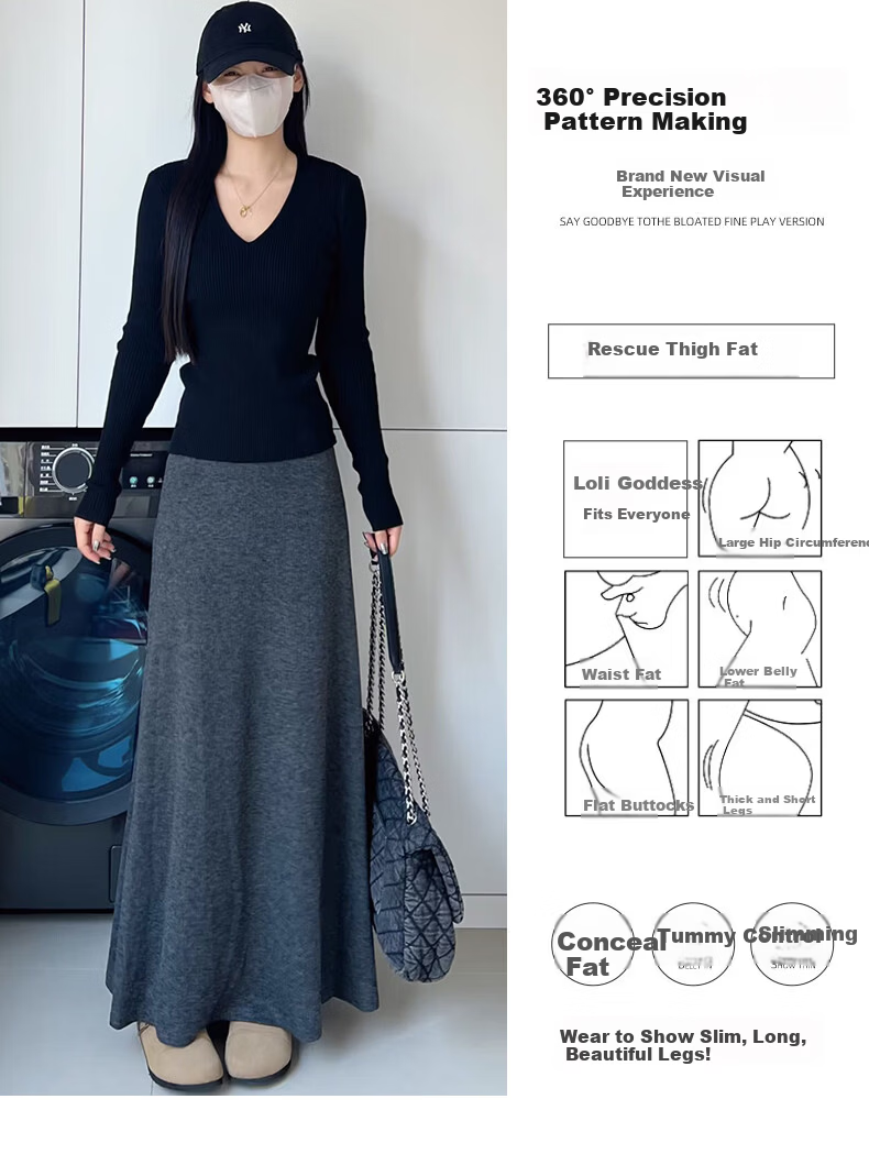 Langsha Women's Mermaid Skirt Spring Autumn 2026 New High Waist Slim A-Line Bodycon Skirt Elegant Temperament Premium Half Skirt 14