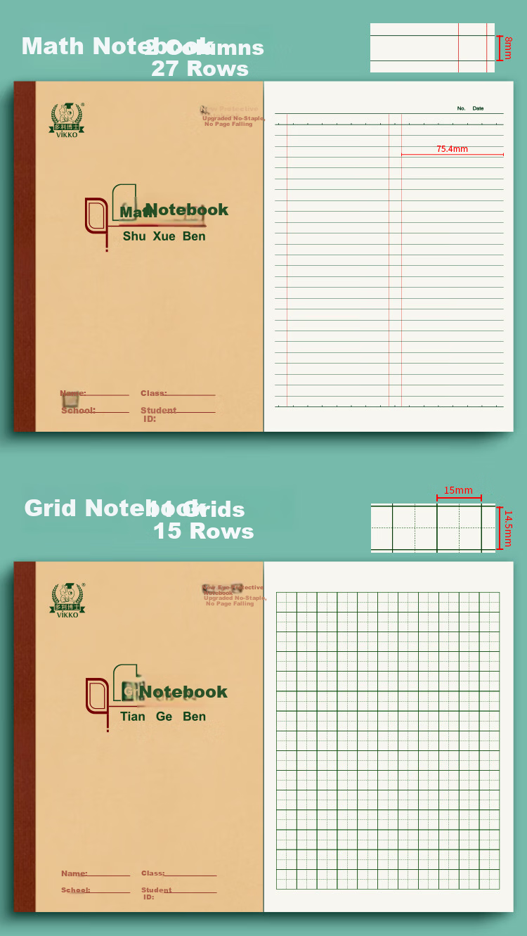 Dolly Doctor 3-Pack 16K 26-Page Exercise Books 19x19 Grid 3rd-6th Grade Elementary School Diary Notebooks Junior High Beijing School Standard Large Exercise Books [Student Essential] 7