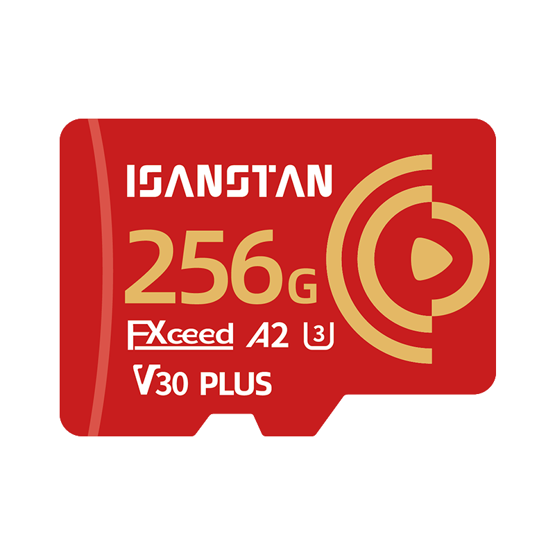 ISANSTAN 256GB Storage Card for DJI Pocket 3/4 High-Speed Memory Card for Action 6/5 Pro Sports Camera 4K Recording TF Card U3 V30 Grade