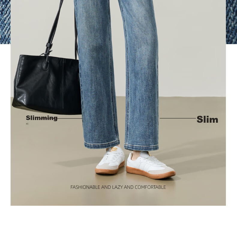 ESE-Y Women's 9/10 Straight-Leg Jeans 2026 Spring New Fashion Petite Slim Fit Denim Pants Dark Blue 29 2