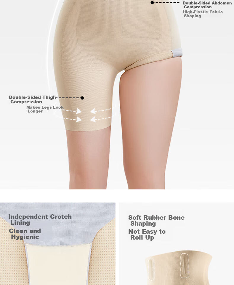 LUCKMEEY [Wang Ju's Choice] Mid-Rise Tummy Control Pants, Strong Shaping, Belly Slimming, Butt-Lifting, Anti-Chafing, Breathable Safety Shorts 10