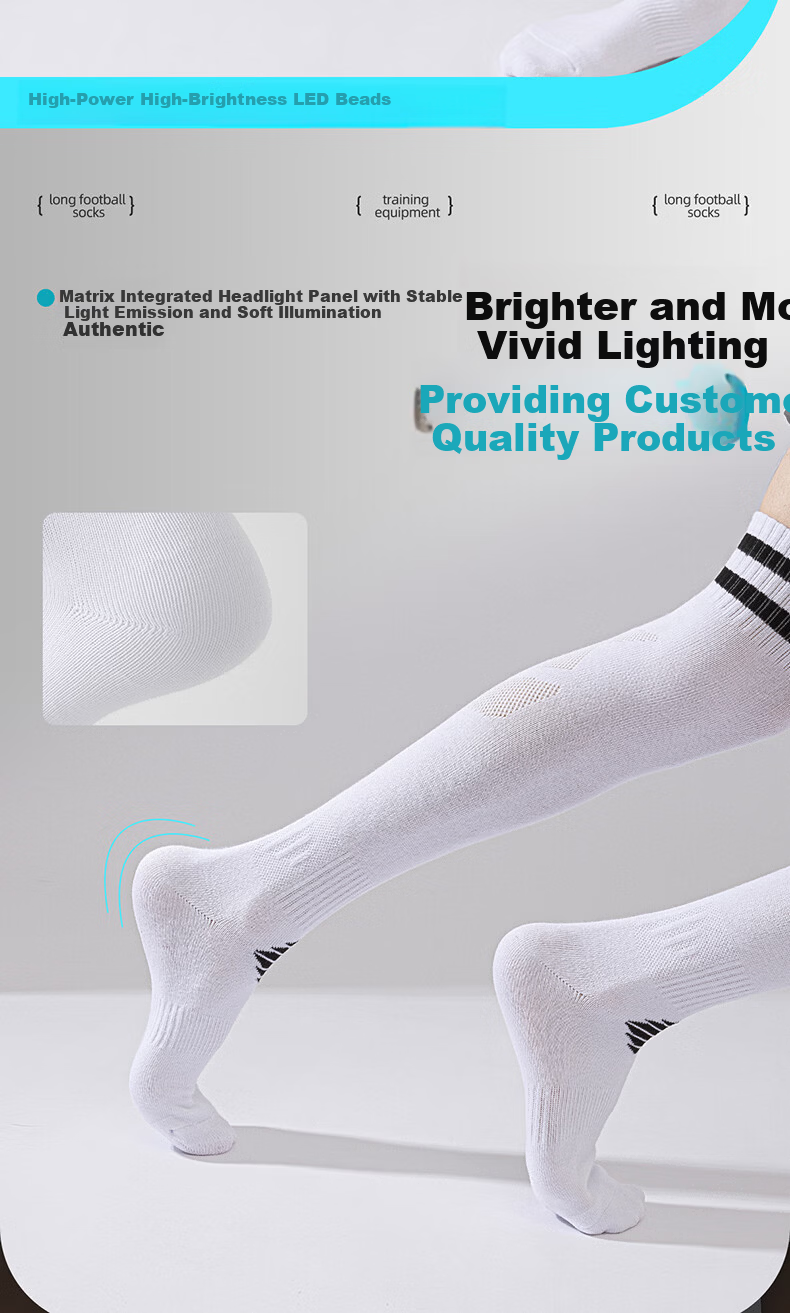 Lihai Wolf Men's Cotton Long Over-the-Knee Football Socks Thin Non-Slip Breathable Sports Socks Children's Football Training Socks 6