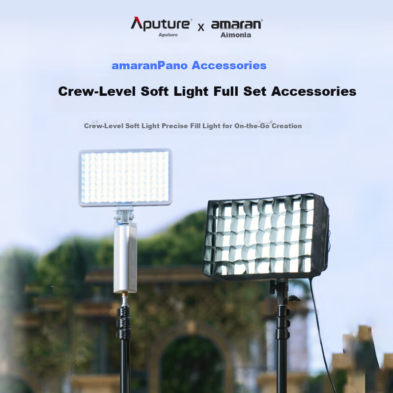 Aputure Amaran Pano 60c Portable Full-Color On-Camera LED Panel Soft Light Diffuser Box