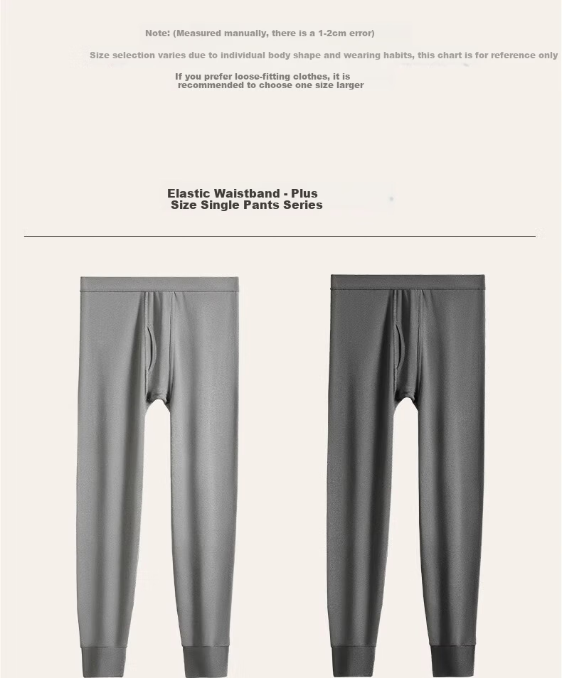Me feeling Men's Plus Size Loose Cotton Thermal Antibacterial Warm Long Johns Autumn Winter 12