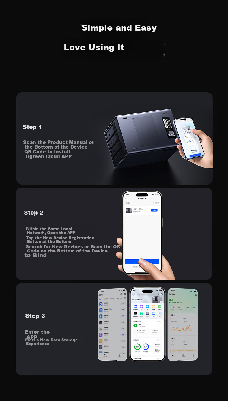 UGREEN Private Cloud DXP4800 Plus NAS Network Storage 16GB RAM 4-Bay Personal Cloud Hard Drive Home Server 10GbE Port Compatible with iPhone 17 50
