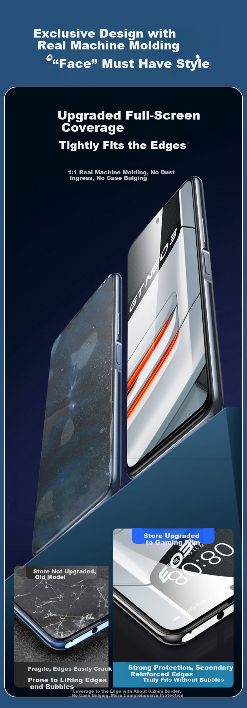 KOOLIFE Tempered Glass Screen Protector for realme GT Neo3 and GT2 Pro, Full Coverage Ultra-Thin HD Anti-Scratch Fingerprint Resistant Film 7