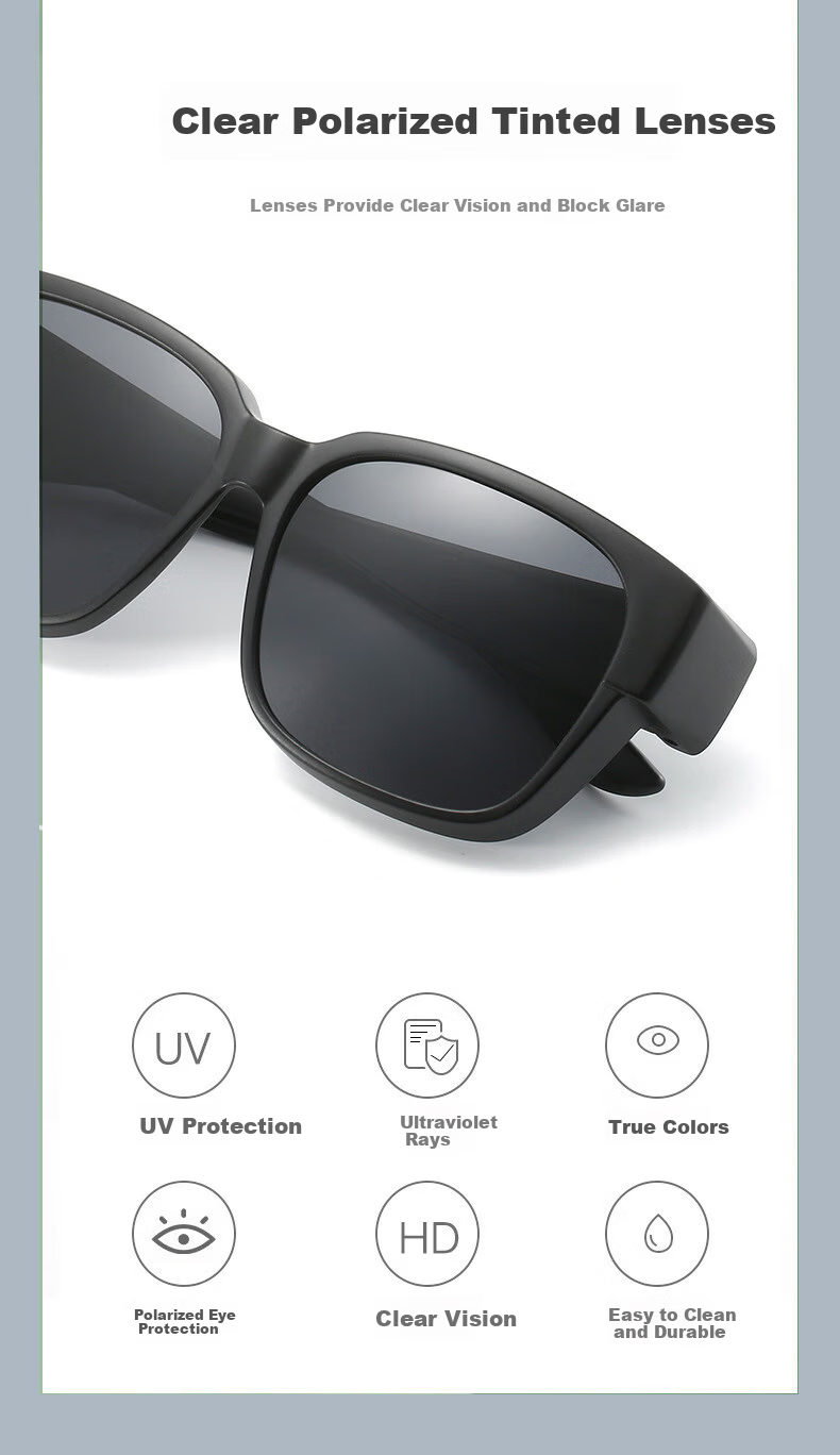 Jimmy Orange Unisex Trendy Clip-On Sunglasses UV Protection Polarized Driving Glasses for Men and Women 10