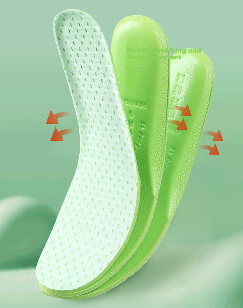 FOOTOPPO Mint Deodorizing Insoles for Men, Odor-Removing, Long-Lasting Fragrance, Sports Sweat-Absorbing, Breathable, Anti-Bacterial, Ultra-Soft Insoles for Women 6