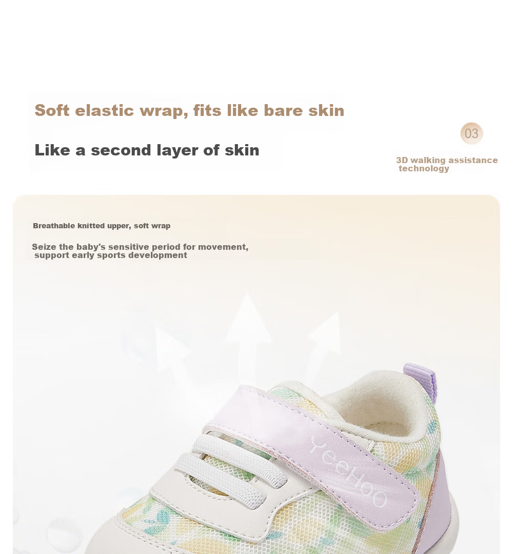 YEEHOO Baby Pre-Walking Shoes Antibacterial Autumn Casual Shoes Spring and Autumn Indoor Comfortable Baby Shoes for Girls 9