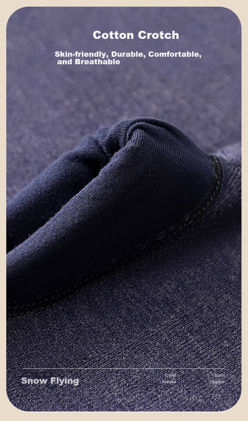 SNOWFLYING 100% Pure Wool Men's Thermal Pants Fleece Lined Thickened Knit Long Johns for Middle-aged and Elderly 3