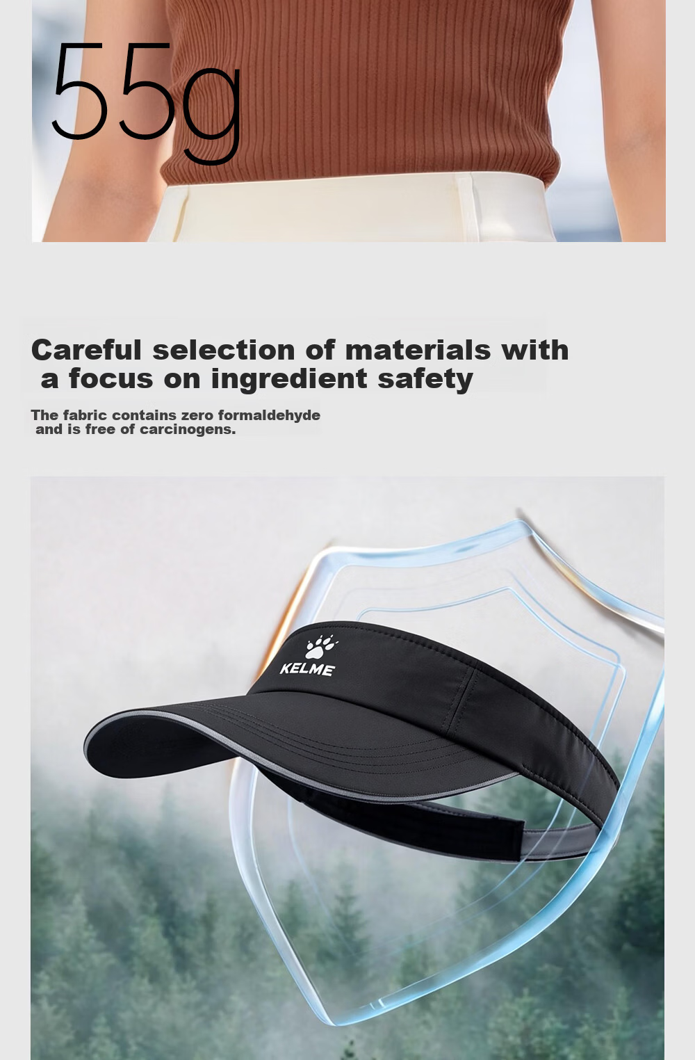 KELME Summer Breathable Running Sunshade Cap Unisex Quick-Dry Outdoor Trail Marathon Sun Protection Tennis Sports Hat 8