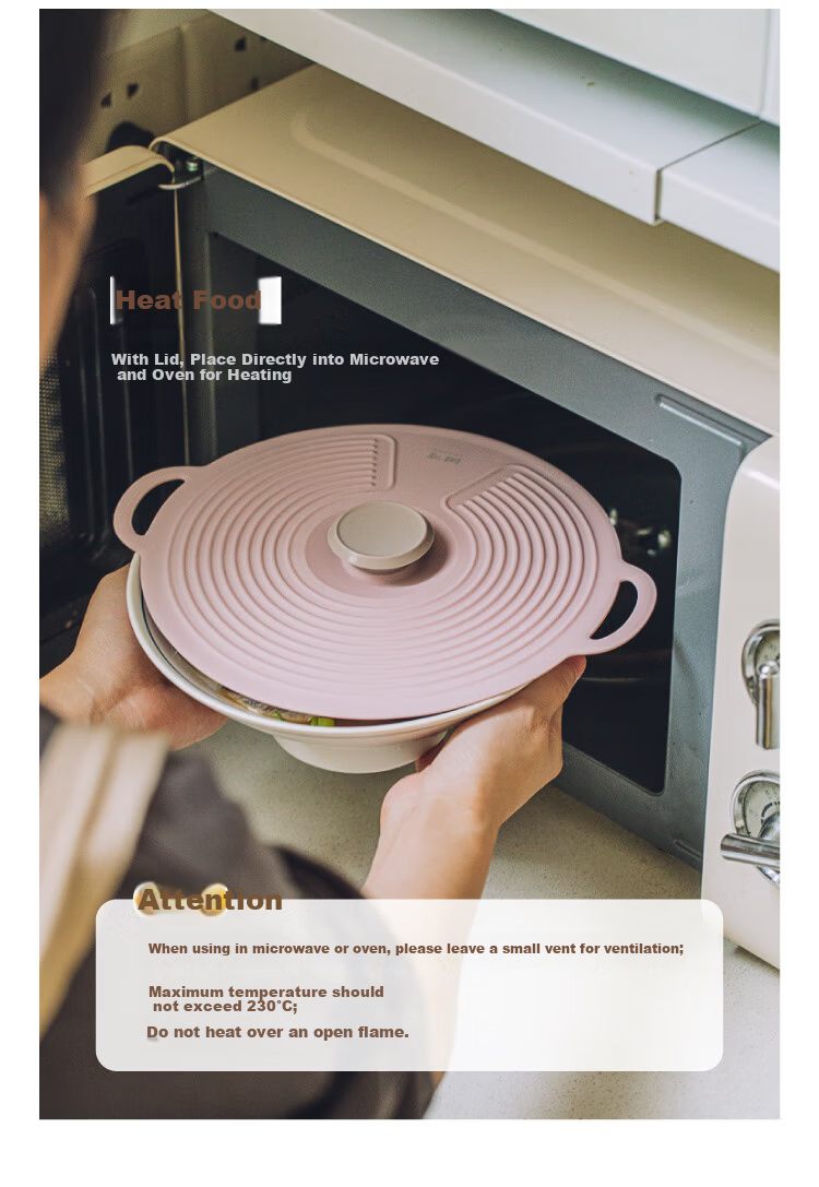 Shuke Silicone Food Storage Bowl Cover Microwaveable Splash-Proof Seal Lid 4
