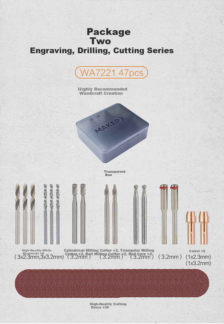 WORX Rotary Tool Grinding Accessories WA7221 Grinding Cutting Polishing Jade Carving 2