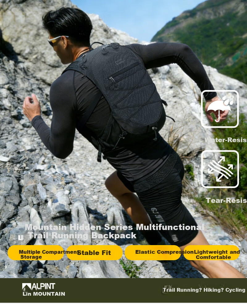 ALPINT MOUNTAIN Elmont Multifunctional Backpack Outdoor Sports Hiking Cycling Mountaineering Trail Running Backpack for Men 1