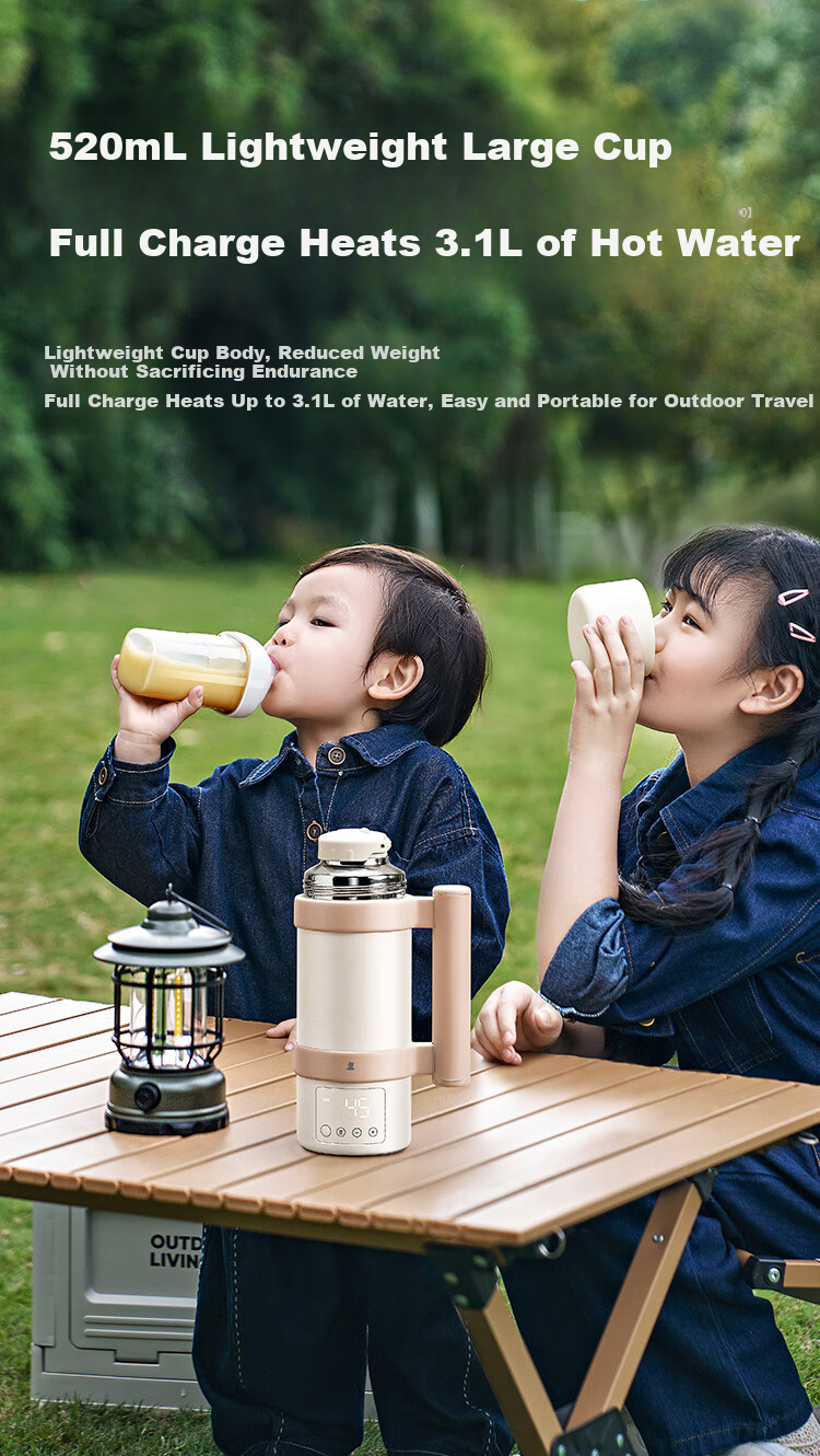 Little White Bear Portable Thermostatic Kettle Baby Insulated Children's Water Cup Milk Preparation Electric Heating Cup Boilable 5082B 21