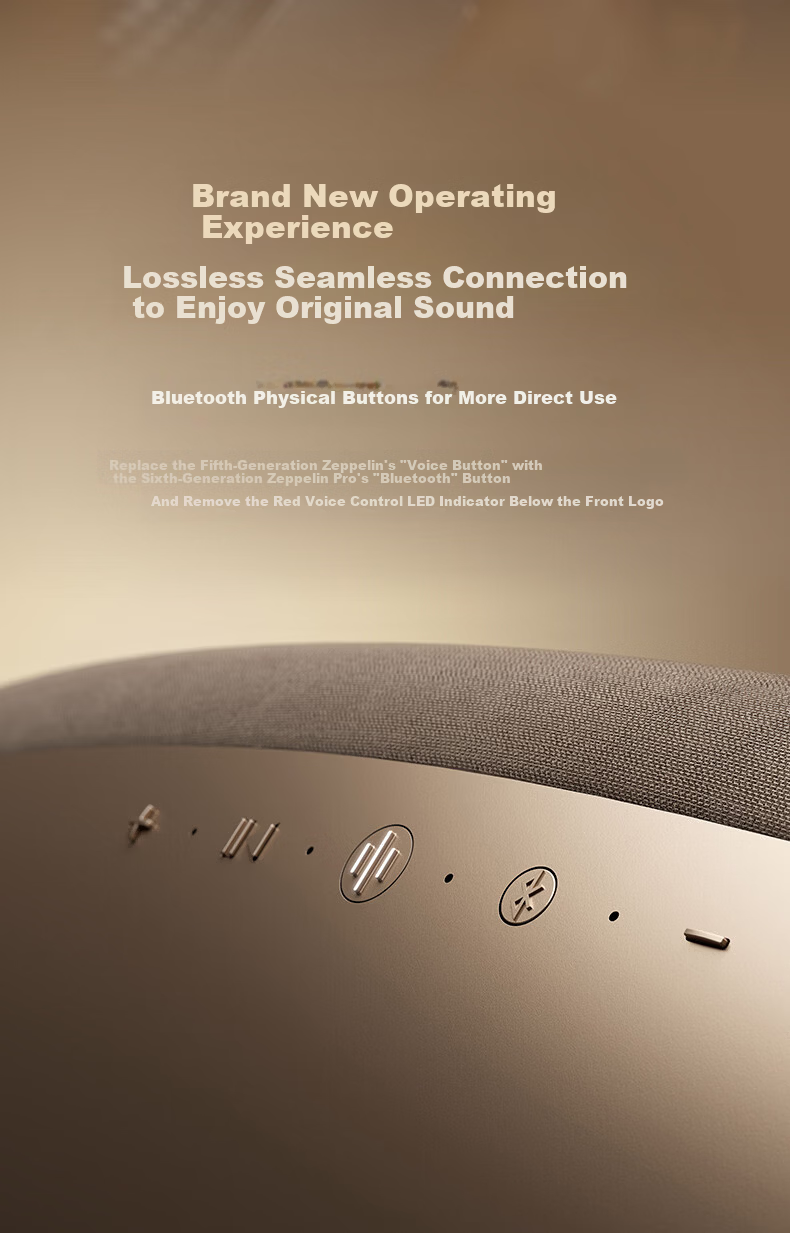 Bowers & Wilkins Zeppelin Pro 6th Gen Wireless HiFi Active Bluetooth Speaker B&W Desktop Audio Dawn Gold 13