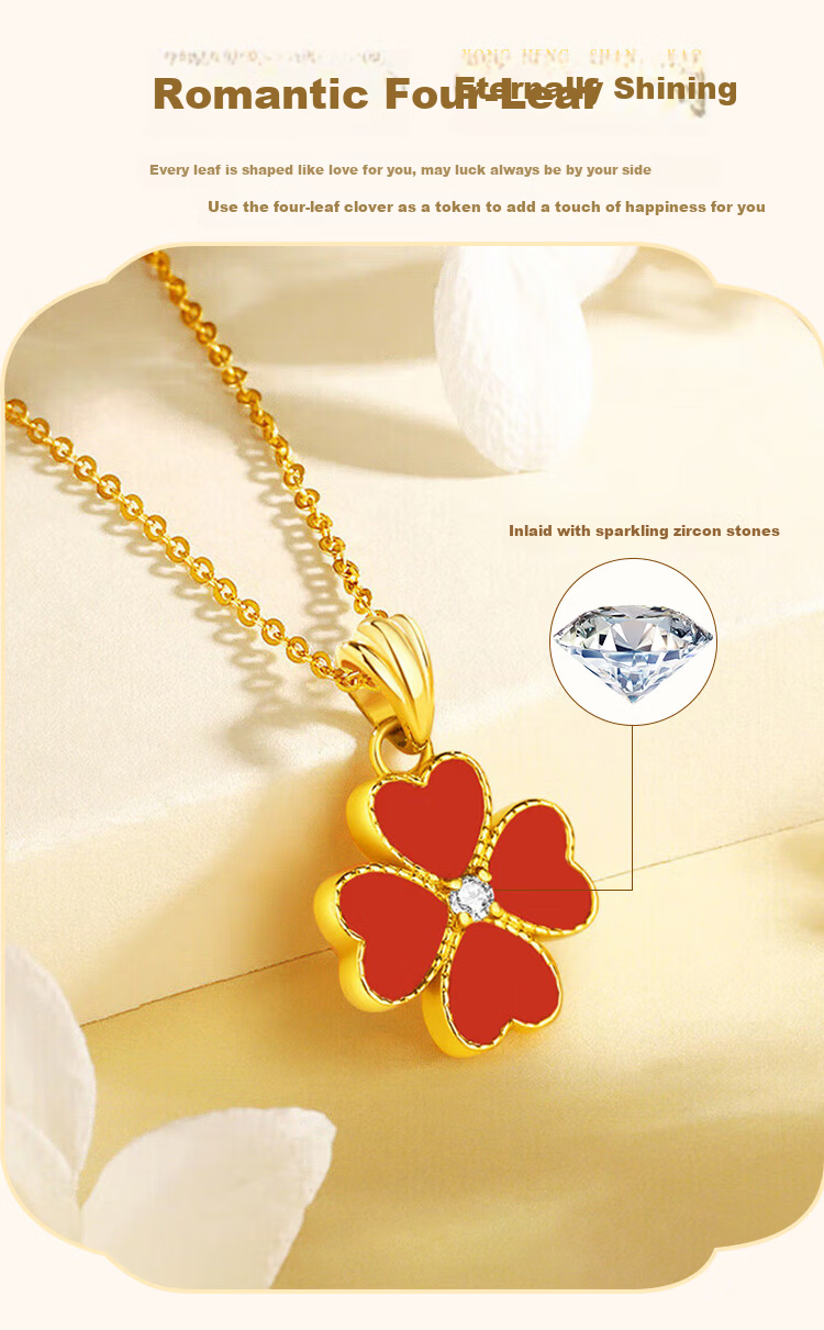 ALLOVE Four-Leaf Clover Sterling Silver Necklace for Women Luxury Pendant Birthday 520 Valentine's Day Gift for Girlfriend Wife 4