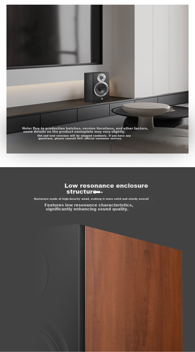 HiVi Bach Passive HiFi Bookshelf Speaker Living Room Study Desktop High Fidelity 2.0 Channel Audio TV Computer Speaker Requires Amplifier Black 2