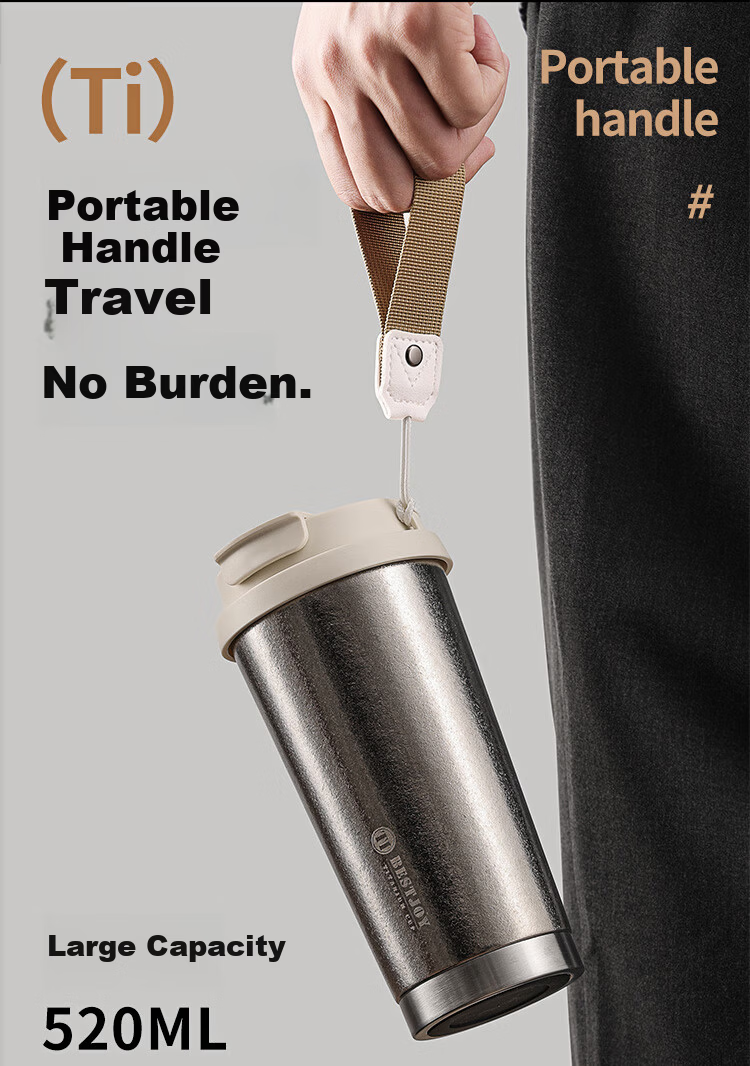 FUGURNG BESTJOY Pure Titanium Insulated Coffee Mug Gift for Holidays and Birthdays Men Portable Outdoor Car High-End Titanium Cup 12