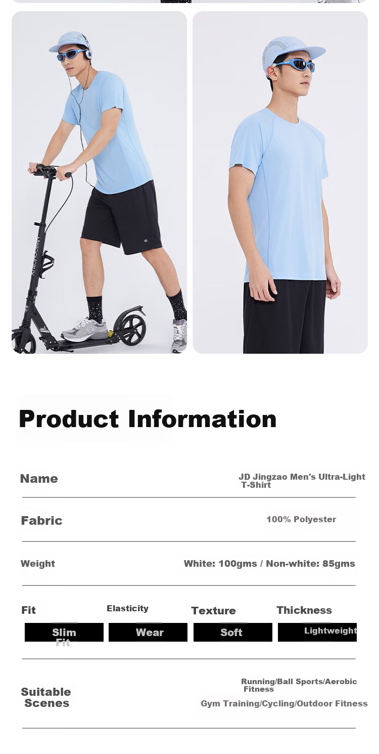 JD Original [100 Ultra-Light Quick-Dry] Sports T-Shirt, Summer Outdoor Running Fitness Short Sleeve for Men, Phantom Green 2.0, 3XL 24