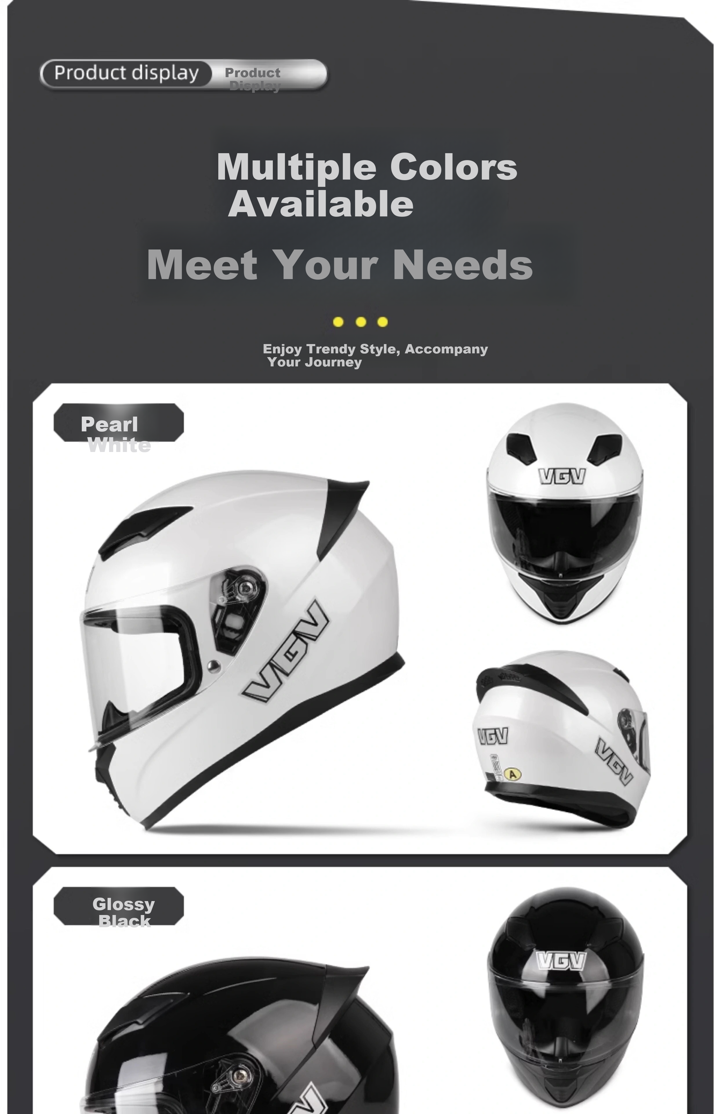 VGV Motorcycle Helmet 3C Certified Four-Season Warm Single Visor Full Face Electric Vehicle Helmet Titanium Silver Gray M 21