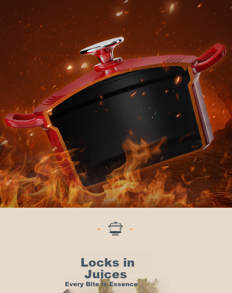 Kambach Enamel Cast Iron Soup Pot 3.5L Stew Braise Casserole Compatible with Induction and Gas Stoves 6