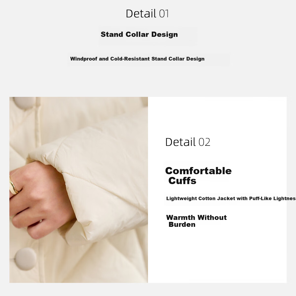 PinCai Women's Quilted Mid-Length Stand Collar Cotton Jacket Winter Windproof Over-the-Knee Coat P144M1010 3