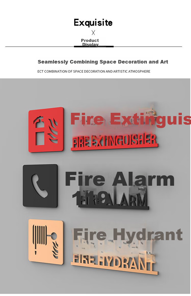 Yiju Changning Fire Hydrant Safety Sign Fire Hydrant Box Warning Sign Acrylic Self-Adhesive 30x9.2cm 1