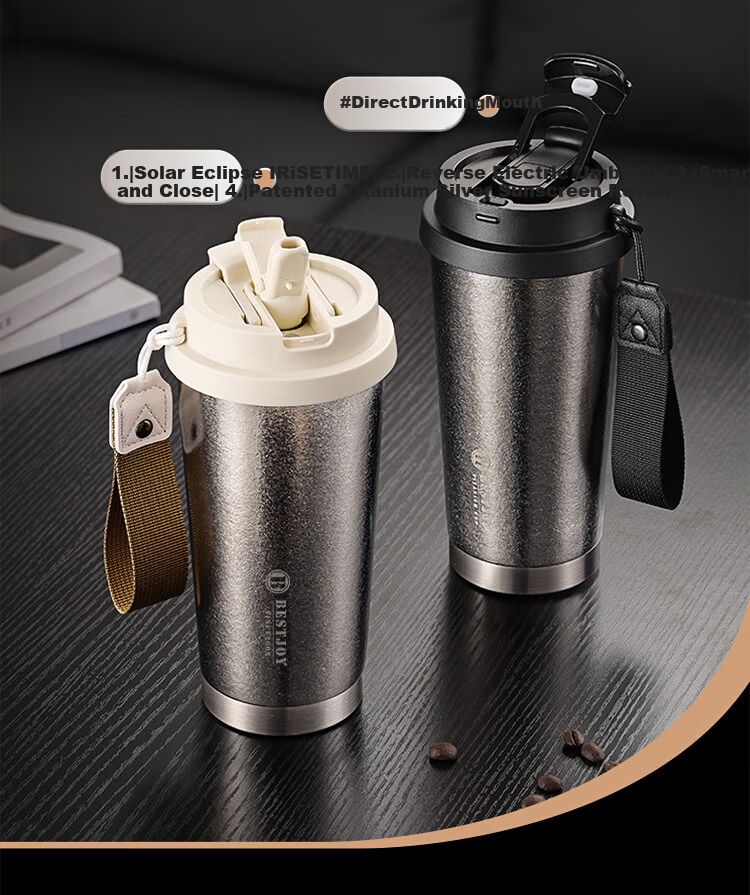 FUGURNG BESTJOY Pure Titanium Insulated Coffee Mug Gift for Holidays and Birthdays Men Portable Outdoor Car High-End Titanium Cup 11