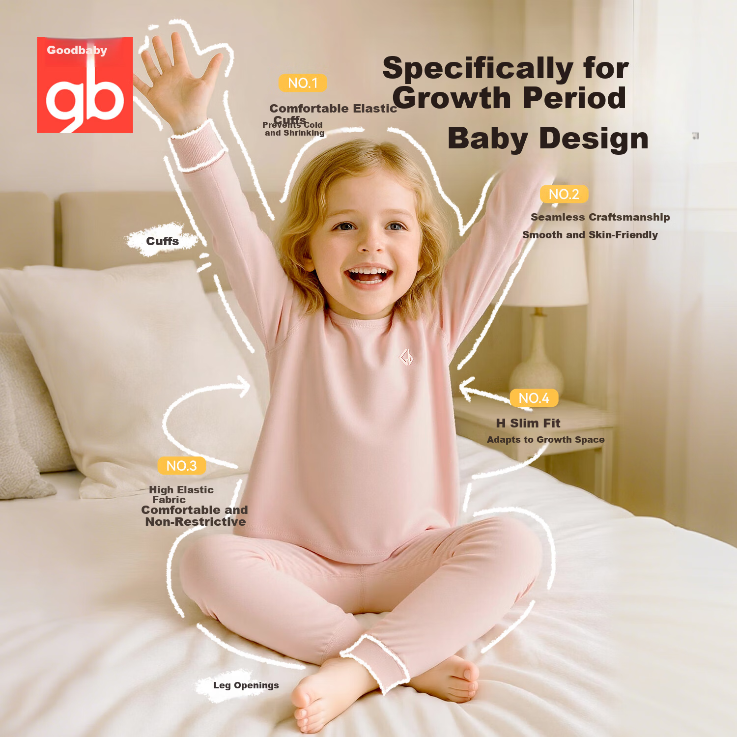 Gb Children's Cotton Thermal Underwear Set Autumn Clothes Boys Girls Kids Cotton Sweater