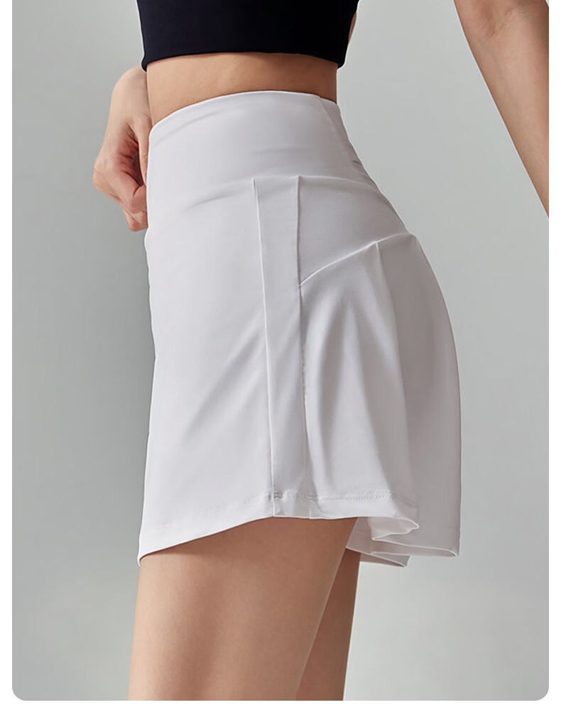 Xueqiman Women's Summer High-Waist Tennis Skirt, Two-in-One Anti-Exposure Yoga Pilates Fitness Skirt 17